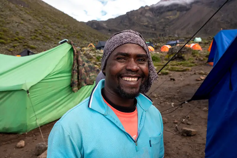 Kilimanjaro Guide at camp 3 of mount kilimanjaro