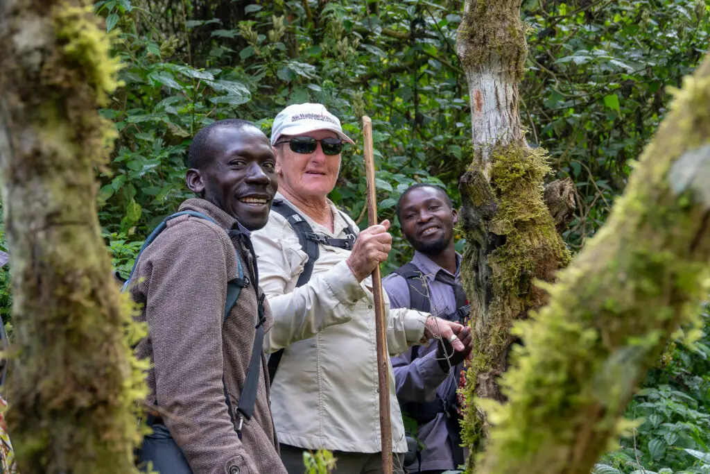 Gorilla trekking in Bwindi Impenetrable Forest in Uganda, kids on gorilla trekking
