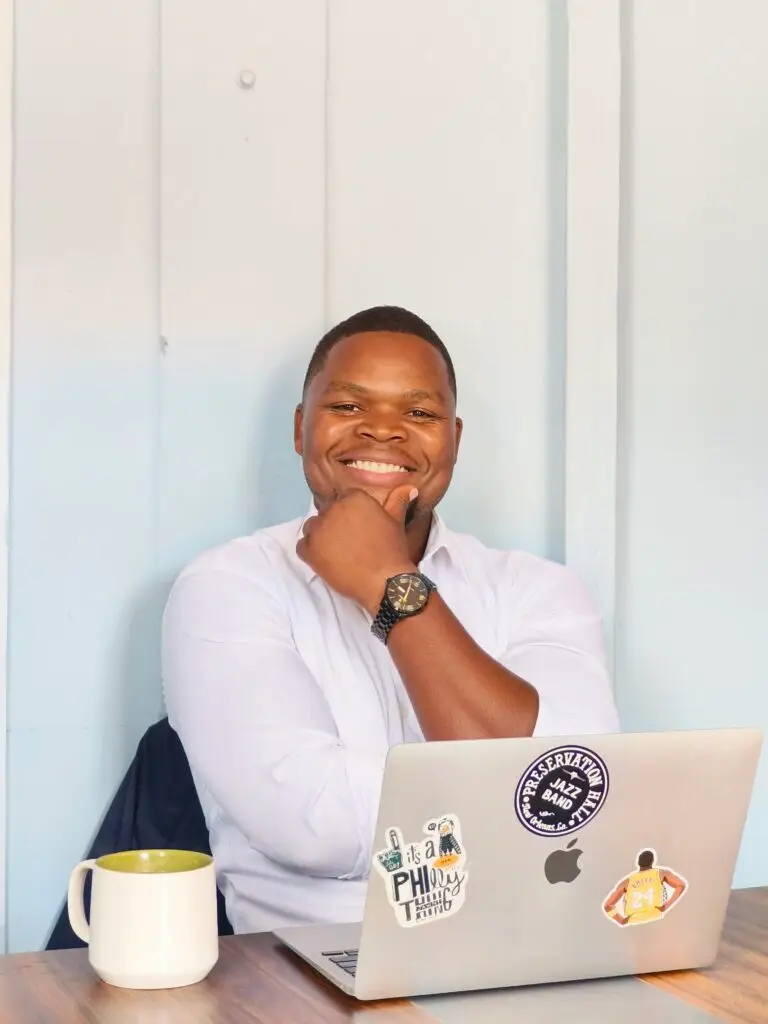 Jacob at his office at Root Cause Kwanza