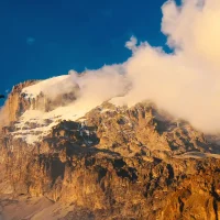 view of mount kilimanjaro from the final camp before summit night
